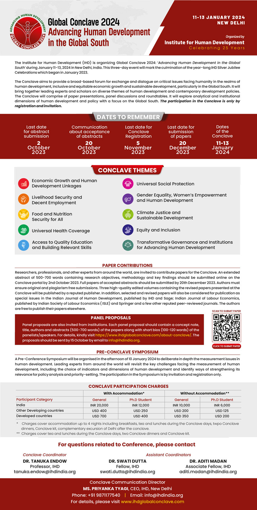 Call for Papers Global Conclave 2024 on "Advancing Human Development